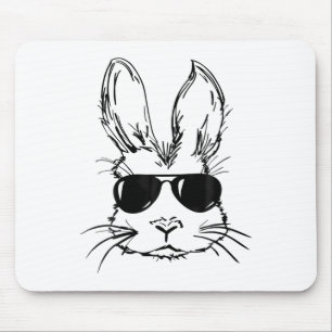 Bunny Face With Sungles For Boys Men Kids Easter D Mouse Pad