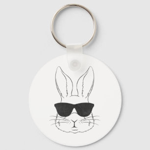 Bunny Face With Sungles Rabbit Easter Day Boys Men Key Ring