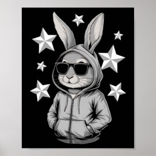 Bunny Face With Sungles Rabbit Poster