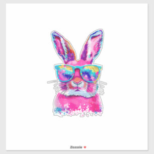 Bunny Face with Tie Dye Glasses Happy Easter Day M