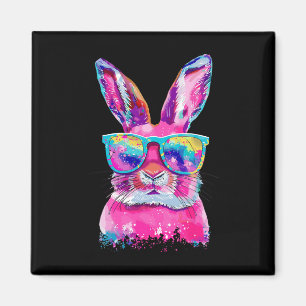 Bunny Face With Tie Dye Gles Happy Easter Day Men Magnet