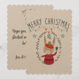 Bunny Family Christmas Scandinavian Card