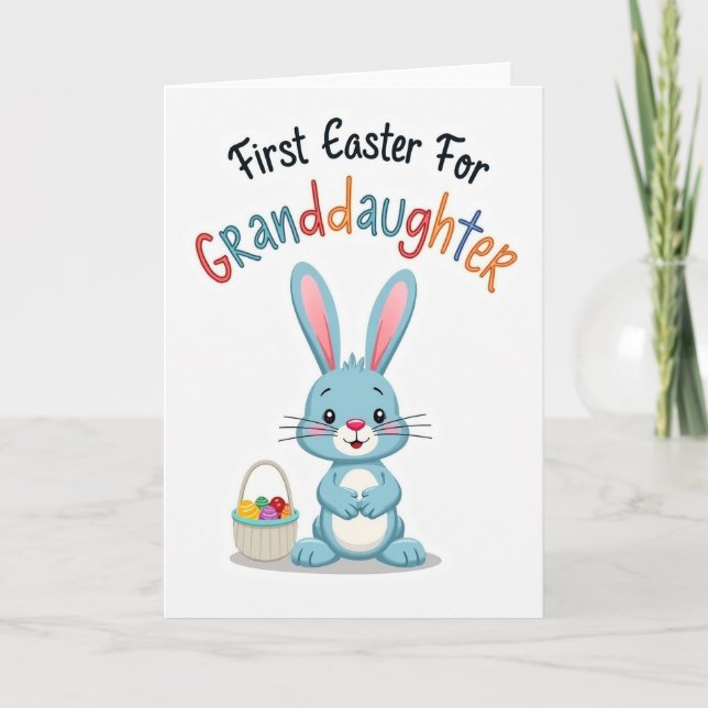 Bunny First Easter Granddaughter Card (Front)
