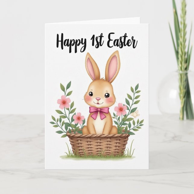 Bunny First Easter Greeting Card (Front)