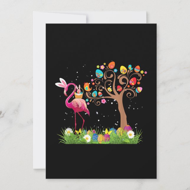 Bunny Flamingo Easter 2021 | Cute Flamingo Lovers Invitation (Front)