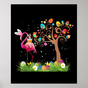 Bunny Flamingo Easter 2021 Cute Flamingo Lovers Poster