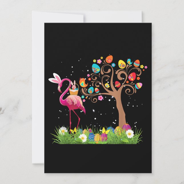 Bunny Flamingo Easter 2021 | Cute Flamingo Lovers Save The Date (Front)