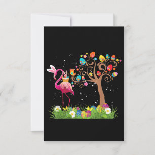Bunny Flamingo Easter 2021 Cute Flamingo Lovers Thank You Card