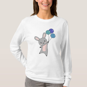 Bunny Flies Balloons Above Cute Animals For Kids T-Shirt