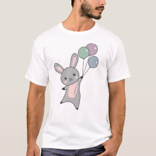 Bunny Flies Balloons Above Cute Animals For Kids T-Shirt