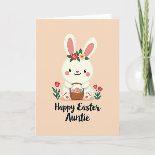 Bunny Floral Basket Eggs Card