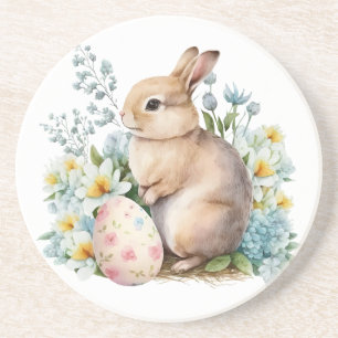 Bunny & Floral Egg Coaster