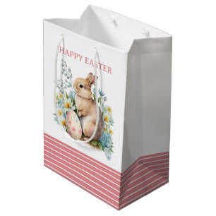 Bunny & Floral Egg Medium Gift Bag