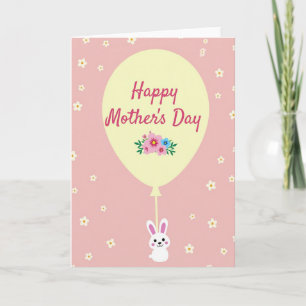 Bunny Floral Mothers Day Card