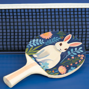 Bunny Floral Ping Pong Paddle
