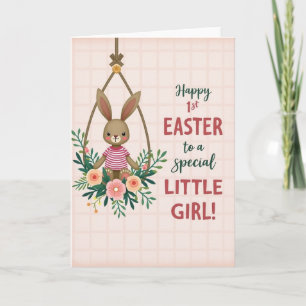 Bunny Floral Swing Happy Day Card