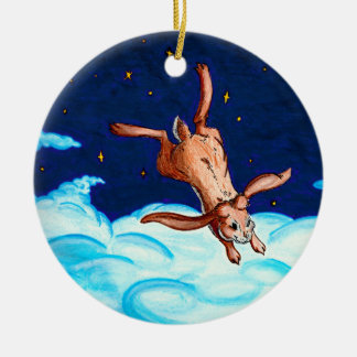 Bunny Flying At Night Ornament