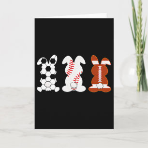 Bunny Football Baseball Sport Funny Easter Day  Card