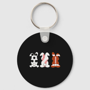 Bunny Football Baseball Sport Funny Easter Day  Key Ring