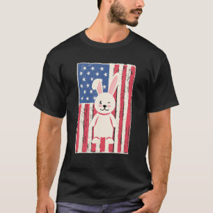 Bunny for women gift bunnies american flag patriot T-Shirt