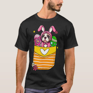 Bunny French Bulldog Easter Chocolate Eggs Inside  T-Shirt