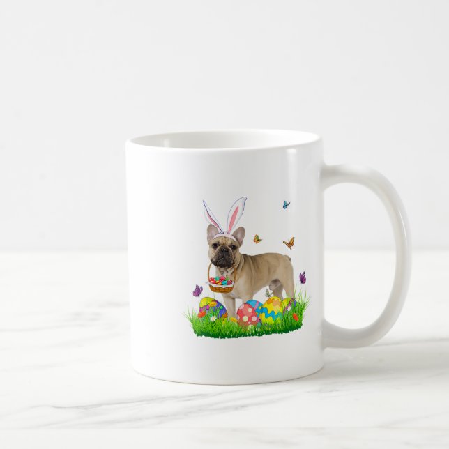 Bunny French Bulldog With Egg Basket Easter Huntin Coffee Mug (Right)