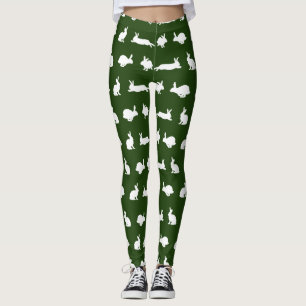 Bunny Frenzy Leggings (Dark Green)
