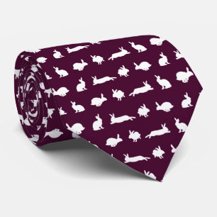 Bunny Frenzy Tie (Burgundy)