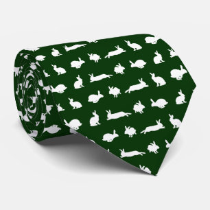 Bunny Frenzy Tie (Dark Green)