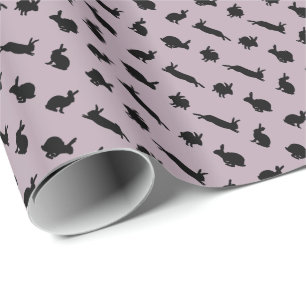 Bunny Frenzy Wrapping Paper (Dusty Pink)