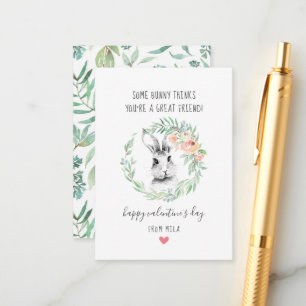 Bunny Friend Kids Classroom Valentine's Cards