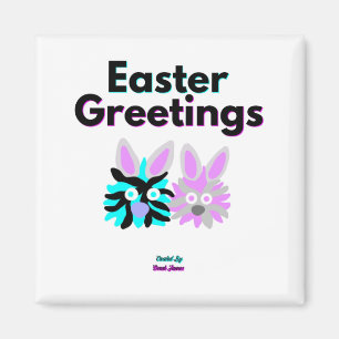 Bunny Fuzzies 2 Inch Square Magnet