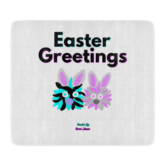 Bunny Fuzzies Cutting Board 15.2 cm x 17.8 cm (Front)