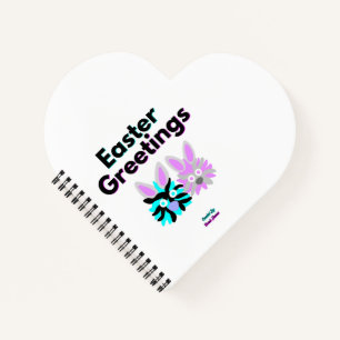 Bunny Fuzzies Heart Shaped Spiral Notebook