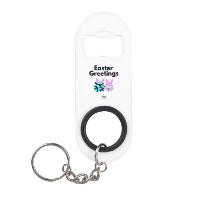 Bunny Fuzzies Mini Bottle Opener Keychain (Front)