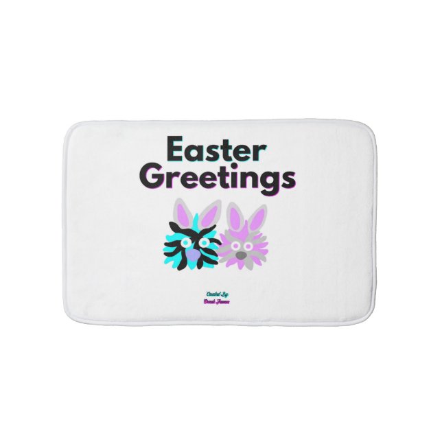 Bunny Fuzzies Small Bath Mat (Front)