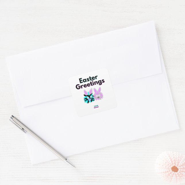 Bunny Fuzzies Square Sticker (Envelope)