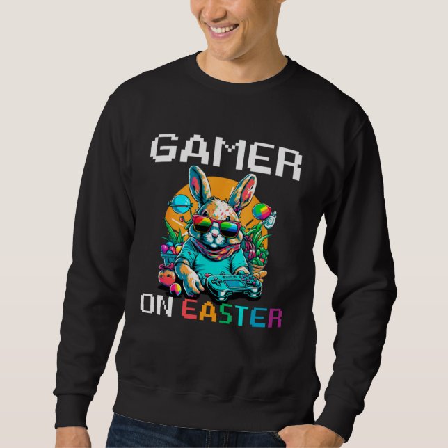 Bunny Game Controller Easter Day Gamer Easter  For Sweatshirt (Front)