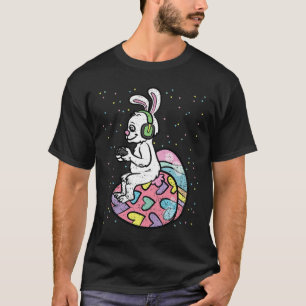 Bunny Gamer Easter Gaming Game Controller Egg Hunt T-Shirt
