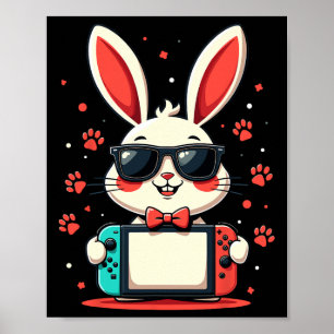 Bunny Gaming Controller Video Games Easter Gamer G Poster