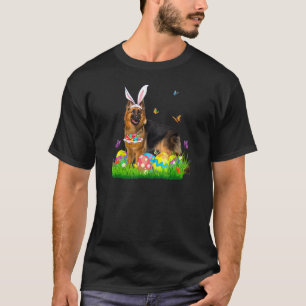 Bunny German Shepherd With Egg Basket Easter Hunti T-Shirt