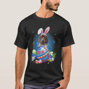 Bunny German Shorthaired Pointer With Egg Basket E T-Shirt