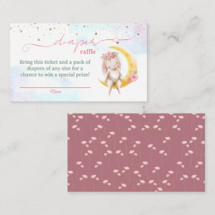 Bunny Girl Baby Shower Diaper Raffle Tickets Enclosure Card
