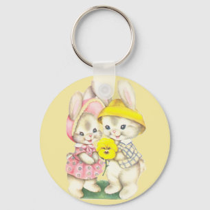 Bunny Girl+Boy Key Ring