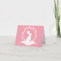 Bunny Girls Baby Shower Thank You Note