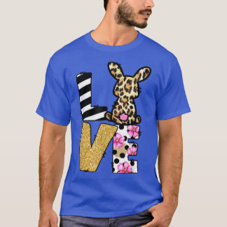 Bunny Gnome Love Leopard Bunny Easter Holidays  T-Shirt