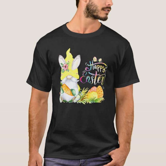 Bunny Gnome Rabbit Egg Hunting Happy Easter Day Ea T-Shirt (Front)
