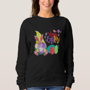 Bunny Gnome Rabbit Eggs Hunting Funny Happy Easter Sweatshirt