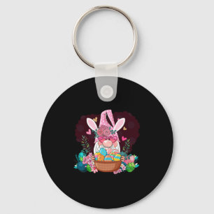 Bunny Gnome Rabbit Eggs Hunting Happy Easter Day _ Key Ring