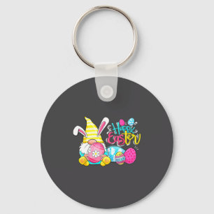 Bunny Gnome Rabbit Eggs Hunting Happy Easter Day Key Ring